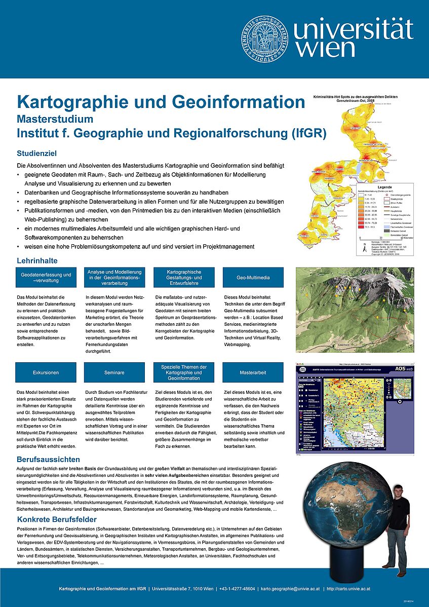 Informationsflyer zum Masterstudium Kartographie und Geoinformation
